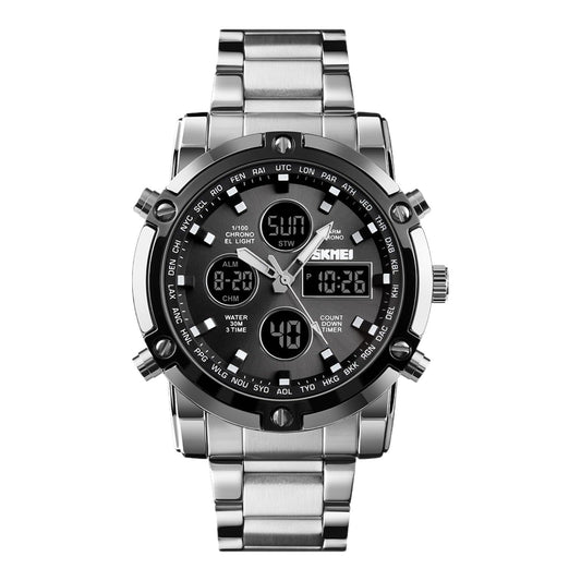 Skmei Men’s Luxury – Digital Sports Watch, Stainless Steel Edition