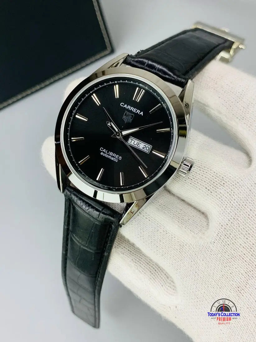 Tag Heuer Carrera – Master Lock Day & Date Watch | Leather Strap | Four Tick