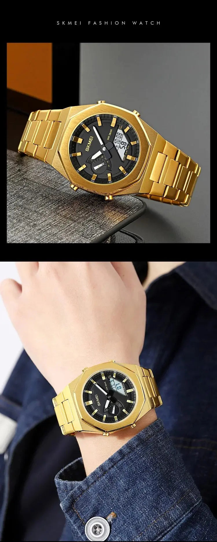 SKMEI 1816 – Dual Display Luminous Waterproof Watch Four Tick