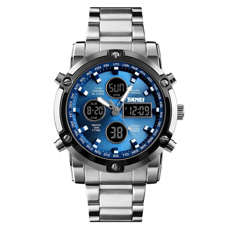 TOKDIS Men’s Luxury – Digital Sports Watch, Stainless Steel Edition - Four Tick