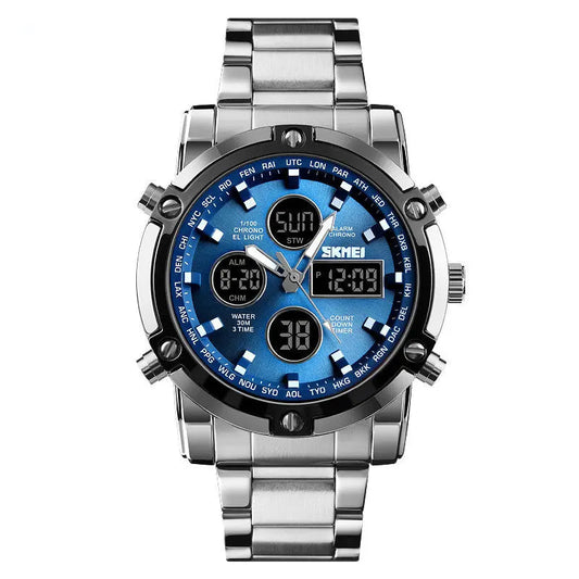 TOKDIS Men’s Luxury – Digital Sports Watch, Stainless Steel Edition - Four Tick