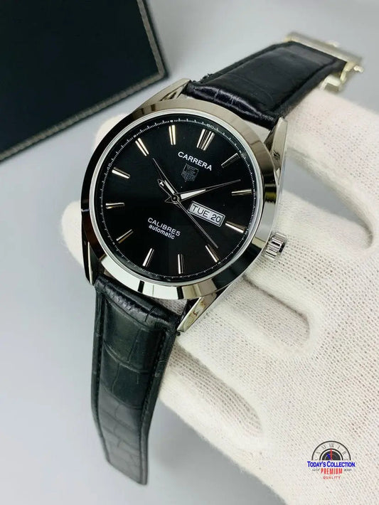 Tag Heuer Carrera – Master Lock Day & Date Watch | Leather Strap | Four Tick